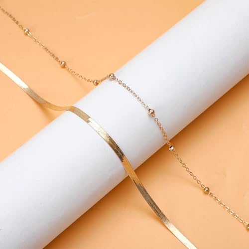 NEWITIN 4 Pieces Waist Chain for Women Gold Plated Adjustable Belly Chain Dainty Layered Summer Beach Body Chains Sexy Bikini Body Chains Jewelry Accessories for Women - color: 4 Pieces Gold Silver Classic