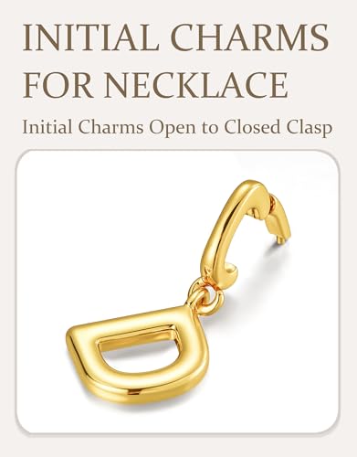 OVRUNS Initial Charm for Women Letter Bracelet Necklace Charms With Clasp | Alloy,nickel,safe for sensitive skin,Pendant with install clasp,fits bracelets with necklaces,great for gift - color: Gold, style: Letter D