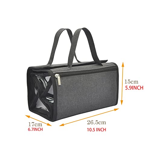 Large Capacity Hanging Eco Polyester Travel Toiletry Bag Makeup Cosmetic Bag 4-in-1 Roll-Up Make Up Storage Organizer With 4 detachable Removable Zipper Clear TPU Pouches & Hook