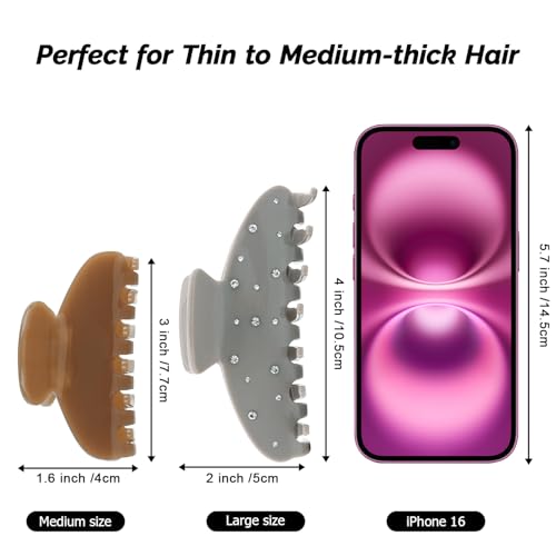 MAORULU Medium Cute Acetate Hair Claw Clips for Women Girls, 3 Inch Cherry Red Claw Clips for Thin & Medium Thick Hair, Durable French Banana Clip with Gift Box (Light Brown) - color: Light Brown