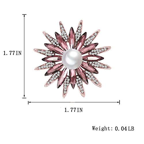 seven wolves Women Crystal Bouquet Brooch Pin All-Match Accessories Rhinestone Brooches and Pins - color: Champagne D