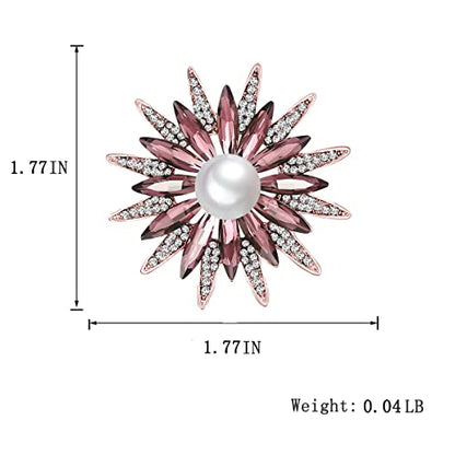 seven wolves Women Crystal Bouquet Brooch Pin All-Match Accessories Rhinestone Brooches and Pins - color: Champagne D