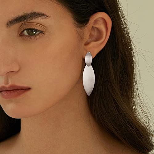 FANZE 2-3 Pairs Clip on Earrings Drop Earrings Set,Big Matte Gold Earrings Statement Earrings Jewelry Gift for Women - color: Set-5