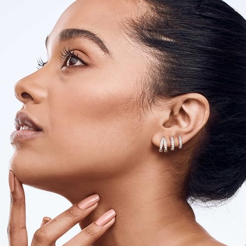 Surgical Steel Small Huggie Hoop Earrings Set for Women Hypoallergenic