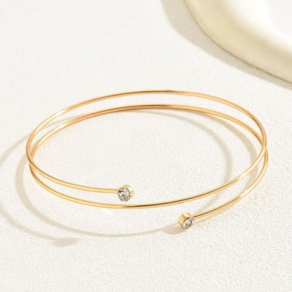 Gold Coil Arm Cuff for Women,Upper Cuff Bracelet Armlet Minimalist Armband Bangle Liquid Lava Chain Open Bangle bracelets for Women - style: gold 1