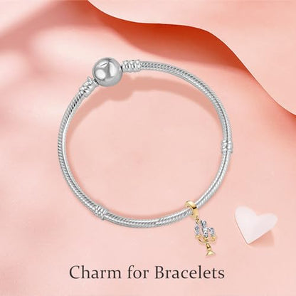 MITSOKU 925 Sterling Silver Charms for Bracelets Necklaces Animal prototype Pendant Safety Chain Dangle Pendants Beads Christmas Day Charms Jewelry Gift for Women - style: Candle Holder