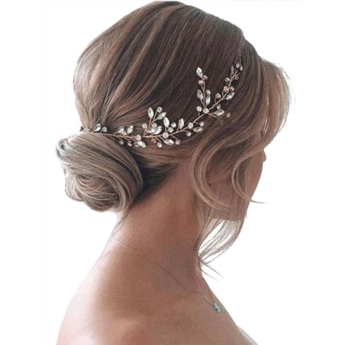 JAKAWIN Bride Wedding Hair Piece Rhinestone Bridal Hair Accessories Diamond Hair Vine for Women HV113 - color: 1 Silver