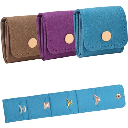 3 Pack Mini Jewelry Organizer, Travel Jewelry Case, Foldable Multifunctional Travel Jewelrys Pouch for Earrings, Necklaces, Rings, Chain Bracelets, Brooches - color: Green