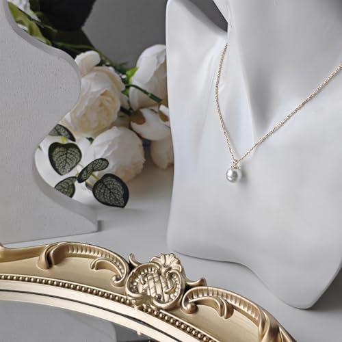 Zeffy Gold Pearl Necklace for Women, Dainty 14K Gold/Silve Plated Layered Pearl Choker Pearl Earrings Pearl Bracelets Wedding Trendy Gold Jewelry Set for Women Gifts - style: Gold Pearl Daisy Necklace-2PCS
