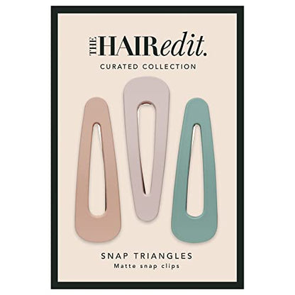 The Hair Edit Snap Triangles Matte Clips Barrettes - color: Sage, Pink, Nude