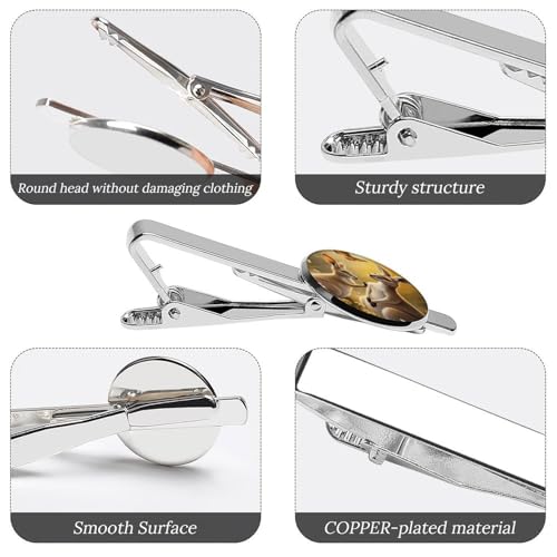 Tie Clip for Men, Tie Bar Cufflinks Set, Copper Necktie Clip And Shirt Cuff Links for Business Wedding Gift - color: Kangaroo Butterfly Garden