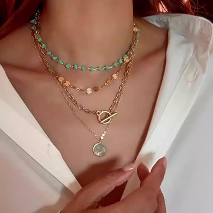 Boho Necklaces for Women Layered Turquoise Beaded Choker Necklace Western Jewelry for Women Sequin Coin Necklace Country Necklace Bohemian Boho Jewelry for Women Western Necklaces Summer Beach Necklace - style: Style C