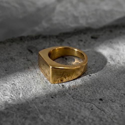 PCY Stainless Steel Gold Plated Men Women Band Ring - color: 11mm Gold DFX