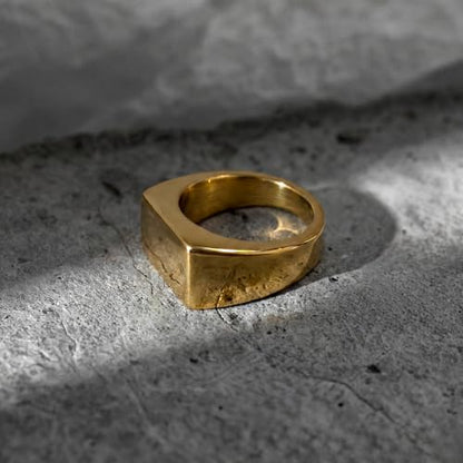 PCY Stainless Steel Gold Plated Men Women Band Ring - color: 11mm Gold DFX