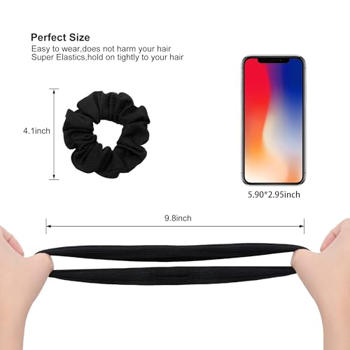 Hair Scrunchies for Women - Hair Ties No Damage Both for Thick Hair or Thin Hair Curl Hair No Crease Gray Scrunchies Ponytail Holder No Hurt Your Hair - color: Gray