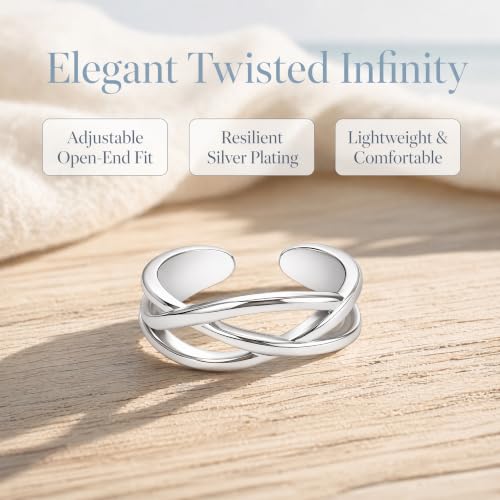 Silver Toe Rings Adjustable Open Cuff Toe Ring Set for Women Vintage Knot Band Non Tarnish Toe Jewelry for Toes Women and Men Adjustable Foot Rings