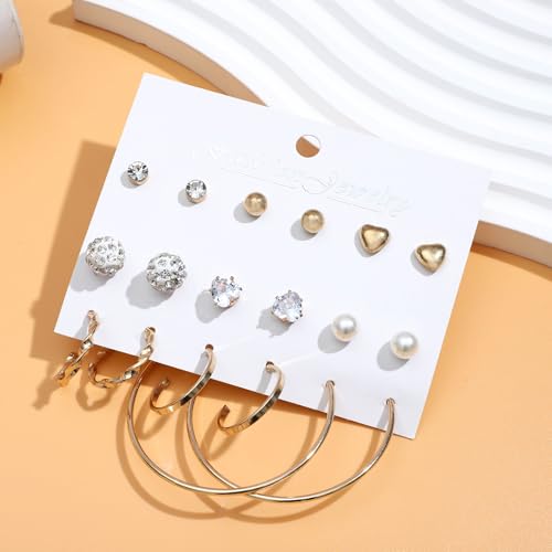 NEWITIN 61 Pieces Gold Jewelry Set for Women Fashion Costume Watch Jewelry | Bohemian Jewelry, Cubic Zirconia, Gold Plated Necklaces Bracelets Watch Rings Earrings Set for Women Party Daily, Women Gifts - color: Gold B