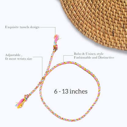 37/52 Pieces Woven Wrap Friendship Bracelets, Handmade Braided Colorful Adjustable Beaded String Bracelet, Boho Friendship Anklets Bracelets for Women, Birthday Gifts Party Presents. - style: Classic -52 pcs