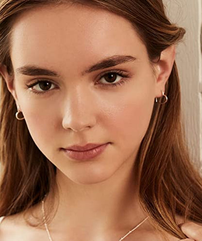 3 Pairs Gold and Silver Heart Huggie Hoop Earrings for Women - color: Silver