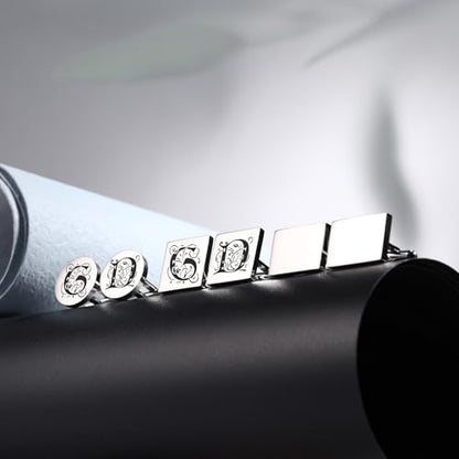 Classic Stainless Steel Cufflinks for Men Personalized Initial/Date/Photo Silver Mens Cufflinks Gift for Husband Groomsmen Groom Father of the Bride - color: Square (Initials)