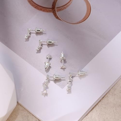 Gold Plated Earrings for Women, 14k Gold Plated Earring Stack Hypoallergenic Pearl Drop Earring Dainty Earrings for Women Trendy Cute Small Huggie Hoop Earring Fashion Womens Jewelry - color: SET8