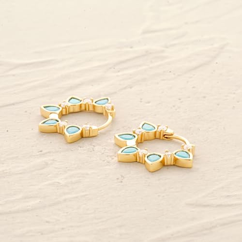 MYEARS Women Earrings Gold Huggie Hoop 14K Small Simple Hypoallergenic Everyday Jewelry - style: Sun