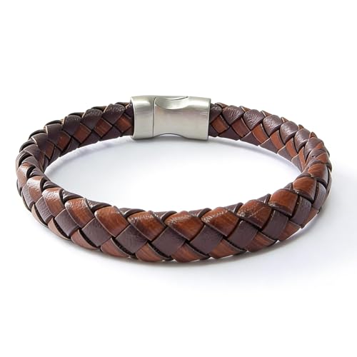 Italian Men's Leather Bracelet Jewelry Gift | Men's Accessory, Leather Band, Stainless Steel, Wrist Bracelet
