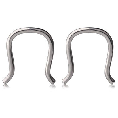 Ruifan 316L Surgical Steel U-Shaped & Staple Nose Septum Hanger Retainer Nose Ring 16g,14g,12g - color: Steel(16G)