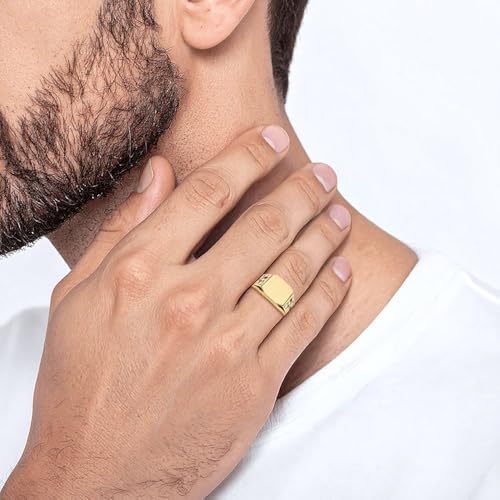 IceCarats 14K Solid Yellow Gold Filigree Signet Ring