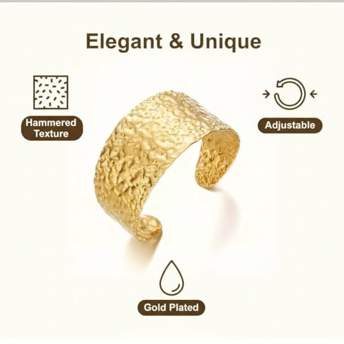 Exquisite and Stylish Gold Bracelet, Fashion Jewelry, Women's Gold Accessories – Ideal Gift for Mom, Wife or Girlfriend - style: Frosted texture wide-face C-shaped bracelet