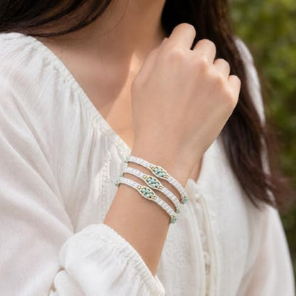YGLINE Natural Stone Wrap Bracelet for Women Boho Bracelets Healing Crystal Beaded Bracelet Adjustable 3/5 Wraps Bracelet Handmade Birthday Gifts for Women - color: crystal-blue