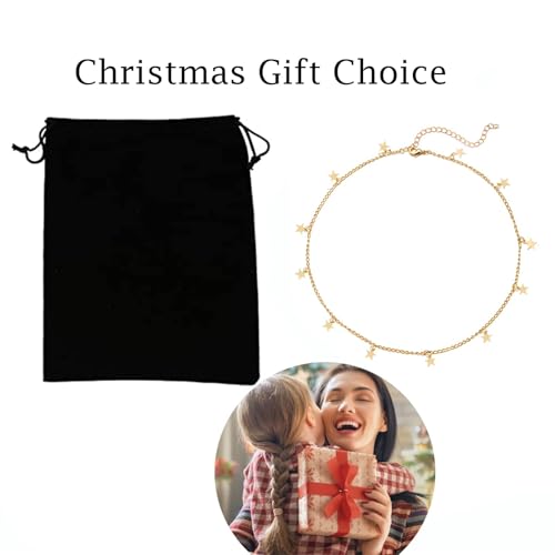 YANCHUN Layered Necklaces for Women Gold Necklace Stack Star Heart Choker Dainty Necklace Love Heart Chain Jewelry Gifts for Women - color: 1 Gold Star Necklace