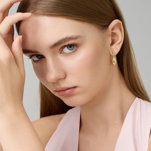 Green Crystal huggie gold hoop earrings for women Girls,14K Gold Plated with 925 Sterling Silver Post color Cubic Zirconia dainty cute Earrings| CZ Stud Earring - color: Mini Teardrop Earrings