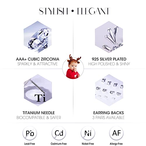 Earrings Holy Stud Earrings for Girls/Women, Sliver Gold Wedding Earrings for Bridesmaids - color: Deer&Wreath|Silver