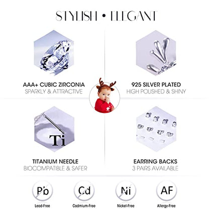 Earrings Holy Stud Earrings for Girls/Women, Sliver Gold Wedding Earrings for Bridesmaids - color: Deer&Wreath|Silver