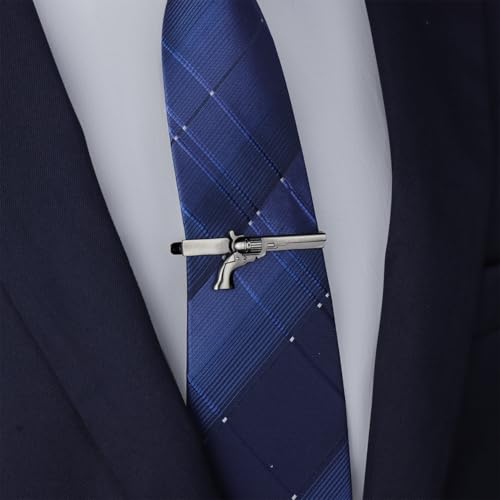 HAWSON Tie Clips for Men Unique,Fun Animal/Musical/Nautical Tie Clip,Novelty Personalized Mens Tie Bar,Accessories Business Wedding Gifts - style: Gun