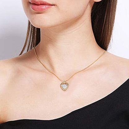 Beadthoven 100pcs Cubic Zirconia Alloy Charms Heart Shaped KC Gold Pendants for Jewelry Making Choker Tiny Dangle Accessories Valentine's Day Wedding - color: Gold-Heart