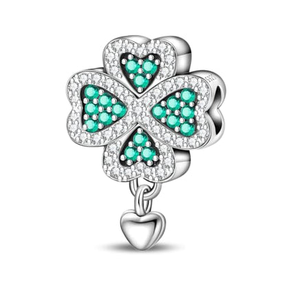 Charm for Bracelets and Necklaces, Heart Animals 925 Sterling Silver Bead Celestial Sun Moon Star Charms Jewelry Gift for Women Girls - color: Four Leaf Clover Charms