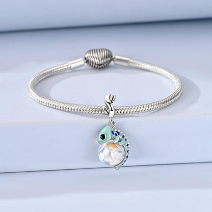 Birthday Fashion Heart Dangle Charm for Bracelets and Necklace Pendant Bead Charms Jewelry Present for Women Family Friends - style: Chameleon