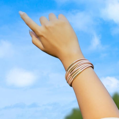 Gold Tube Leather Wrap Bracelets Boho Chunky Stackable Layered Western Cuff | Stacked Bohemian Cool Magnetic Clasp Bangles Statement Cowgirl Hippie Country Festival Accessories for Women Trendy - color: Pink