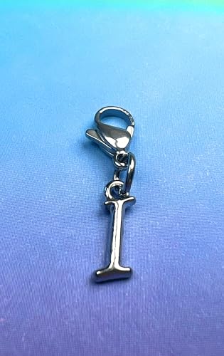 Initial Italic Cursive Stainless Steel Clasp Clip on Charm Graduation Cap Tassel Event Party Invitation Card Baby Shower Birthday Thank You Celebration Personalized Congratulations Choice of 26 Letters - style: Letter I