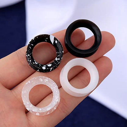 OUFER 8PCS Silicone Ear Gauges Flexible Ear Tunnels Plugs Stretchers Expander Double Flared Flesh Ear Piercing Jewelry for Women Men - color: 5/8"(16mm)