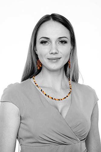 AMBERAGE Natural Baltic Amber Necklace – Multi-Colored, Handmade, Certified Baltic Amber - style: 55 cm (21.6”)