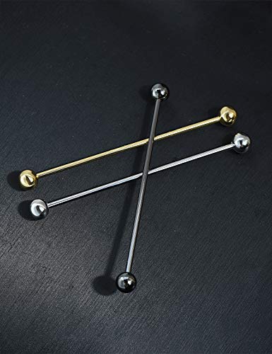 3PCS Classic Ball Head Brass Shirt Collar Bar Tie Pins Set for Men Wedding Business with Gift Box - color: Ball Head
