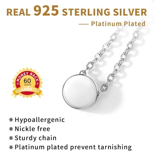 ChicSilver 925 Sterling Silver Cross/Heart/Butterfly/Star/Moon Necklace for Women, Hypoallergenic Dainty Small Silver Pendant Necklaces (with Gift Box) - style: 06.Dot
