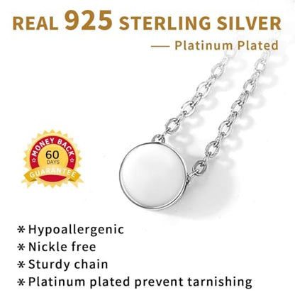 ChicSilver 925 Sterling Silver Cross/Heart/Butterfly/Star/Moon Necklace for Women, Hypoallergenic Dainty Small Silver Pendant Necklaces (with Gift Box) - style: 06.Dot