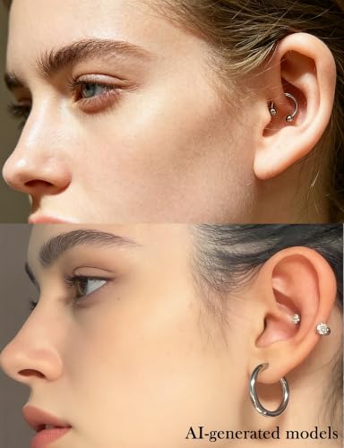 18G-2G Septum Rings 316L Surgical Steel Horseshoe Gauges Earrings Septum Nose Ring Silver Cartilage Helix Tragus Daith Rook Earring Hoop Lip Piercing Jewelry for Women Men - style: 8G(3.0mm)-Dia:12mm