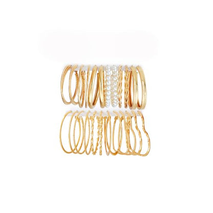 12 Pairs Chunky Gold Hoop Earrings for Women Trendy, Gold Plated Lightweight Hypoallergenic Stack, Thick Open Twisted Huggie Hoops Earring Set - color: 12 Pairs Gold Big Dainty