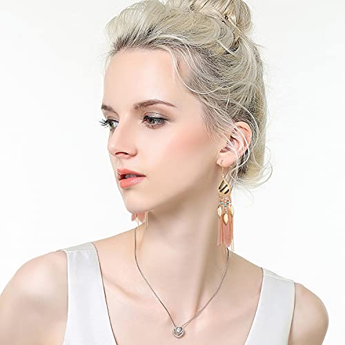 12 Pairs Women Feather Earrings Vintage Bohemian Earrings Long Drop Dangle Earrings Set With Dream Catcher Design - style: style2-12pairs