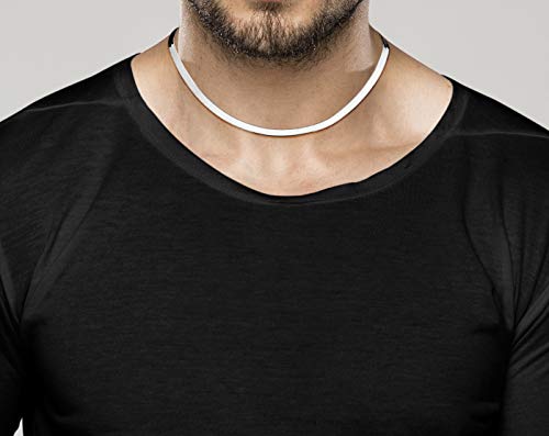 Miabella Italian Solid 925 Sterling Silver, 18Kt Gold Plated 4.5mm Flexible Flat Herringbone Chain Necklace Women, Made in Italy - size: Length 16 Inches, style: sterling silver